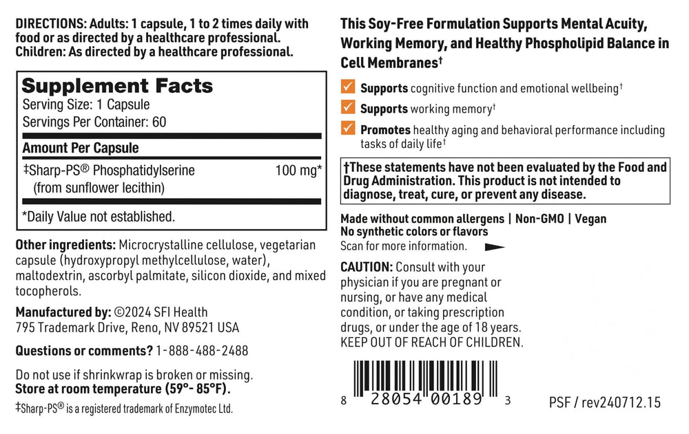 60 vegetarian capsules bottle featuring Klaire Labs branding