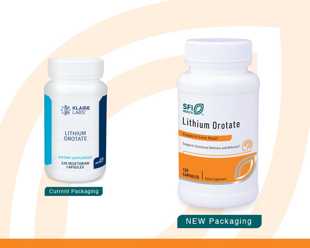 Klaire lithium orotate capsules being poured for easy focus friendly dosing