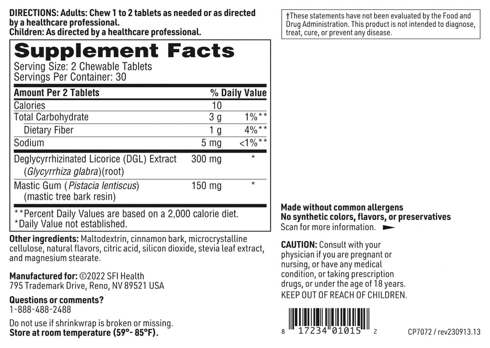 Graphic illustration of mastic gum resin and licorice root ingredients