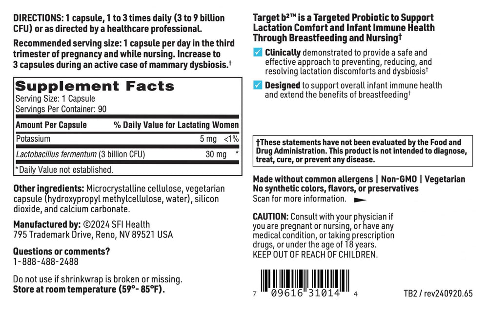 Breastfeeding probiotic product by Klaire Labs for lactation support