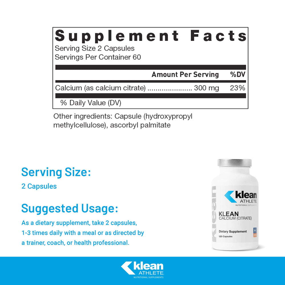 Calcium citrate for bone health from Klean Athlete