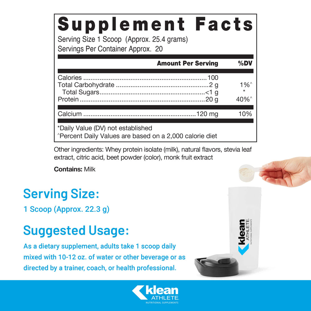 Klean Isolate jar label; NSF Certified for Sport for trusted athletic quality.
