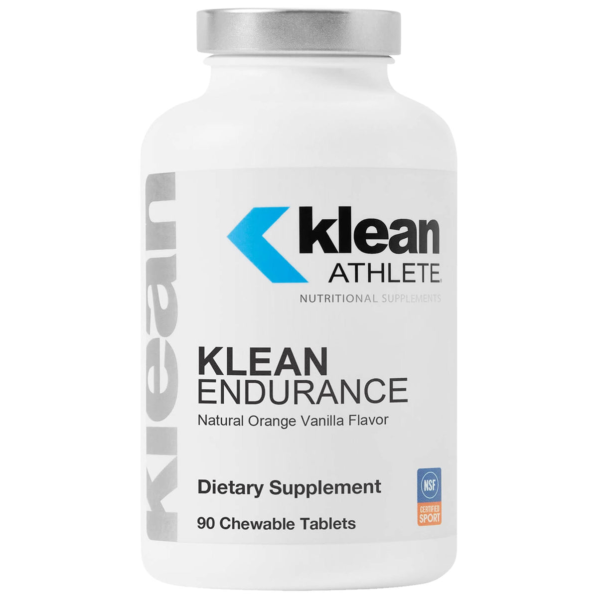 Bottle of Klean Endurance D-Ribose chewable tablets with orange vanilla flavor