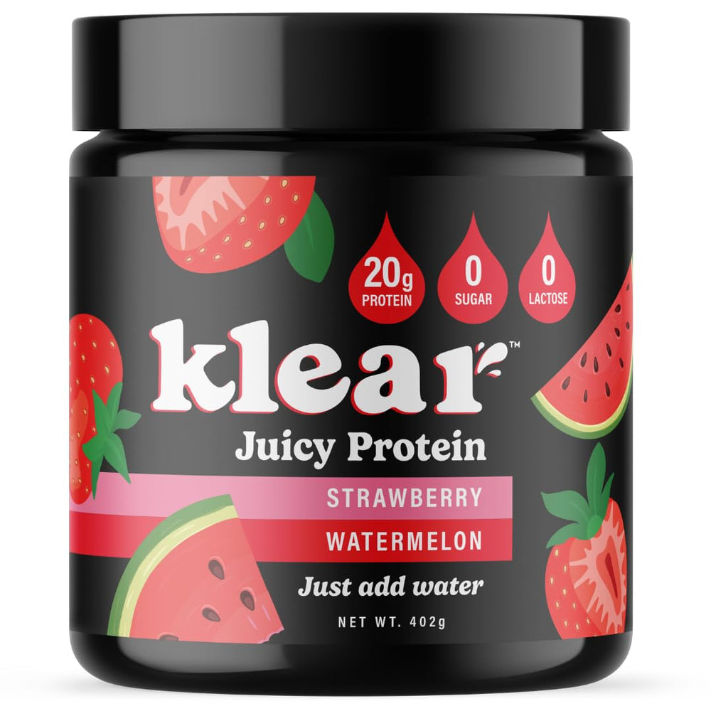 Klear Clear Protein Powder Strawberry Watermelon flavor bottle