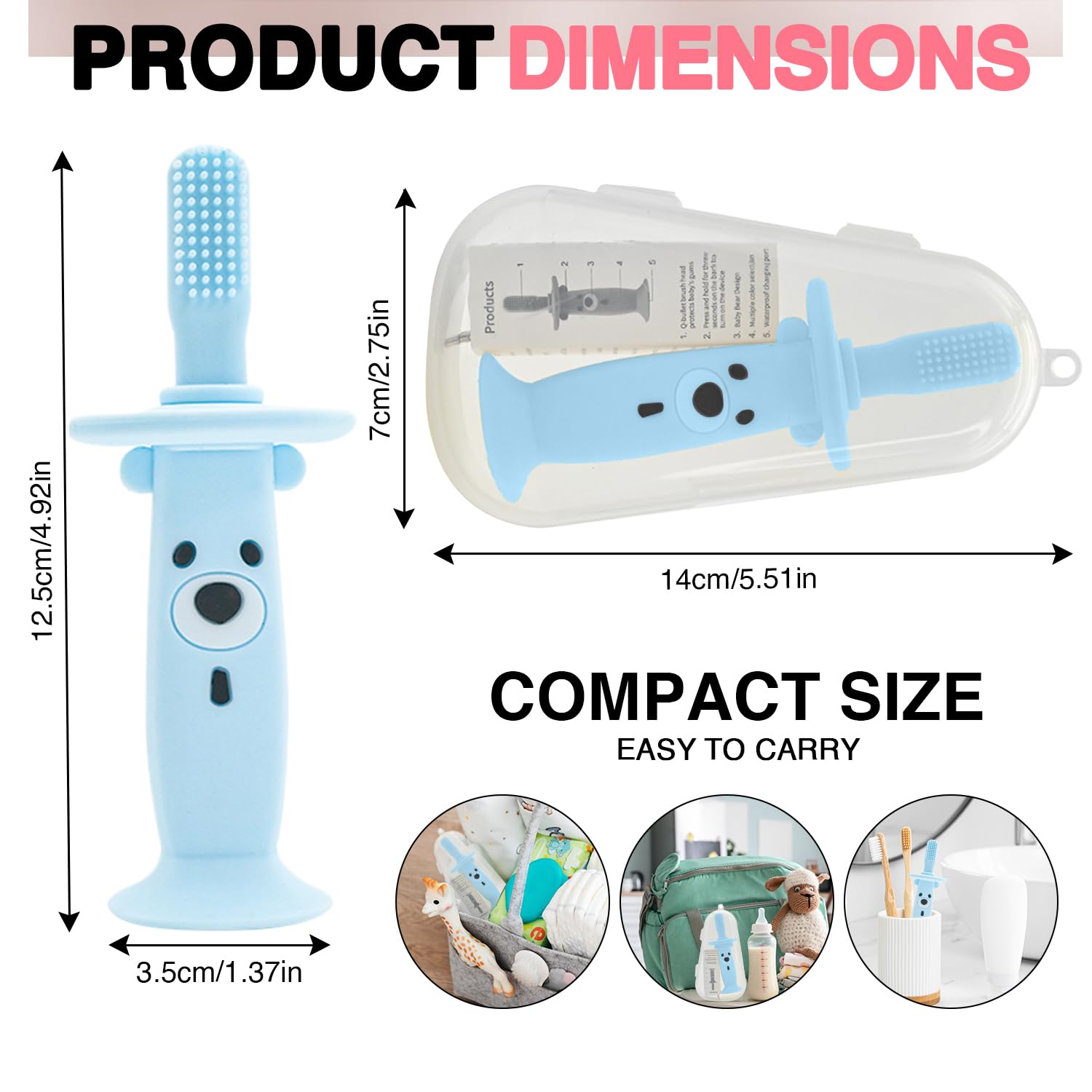 Safe rechargeable battery and easy-grip blue design for 9-36 months