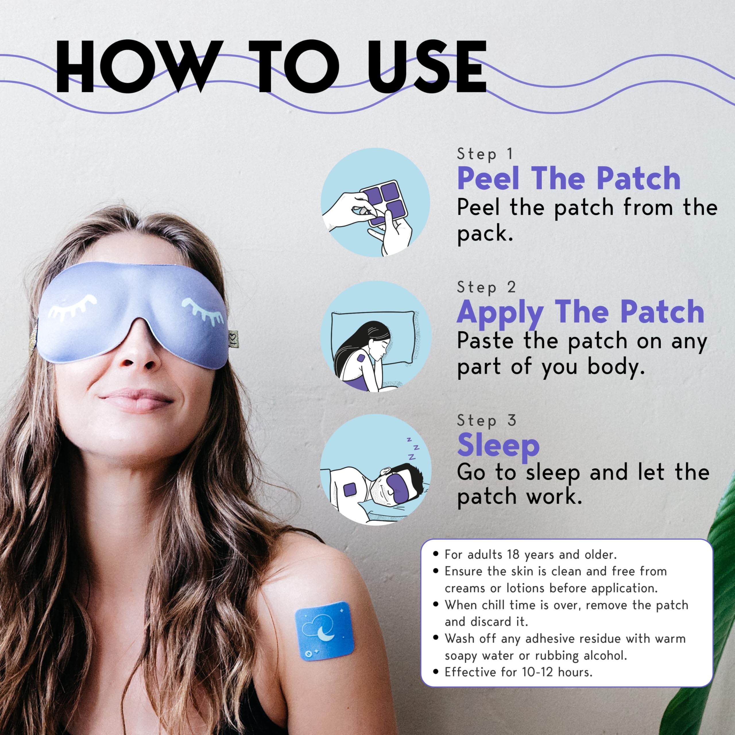 Klova ZSleep Patches ingredients label on packaging