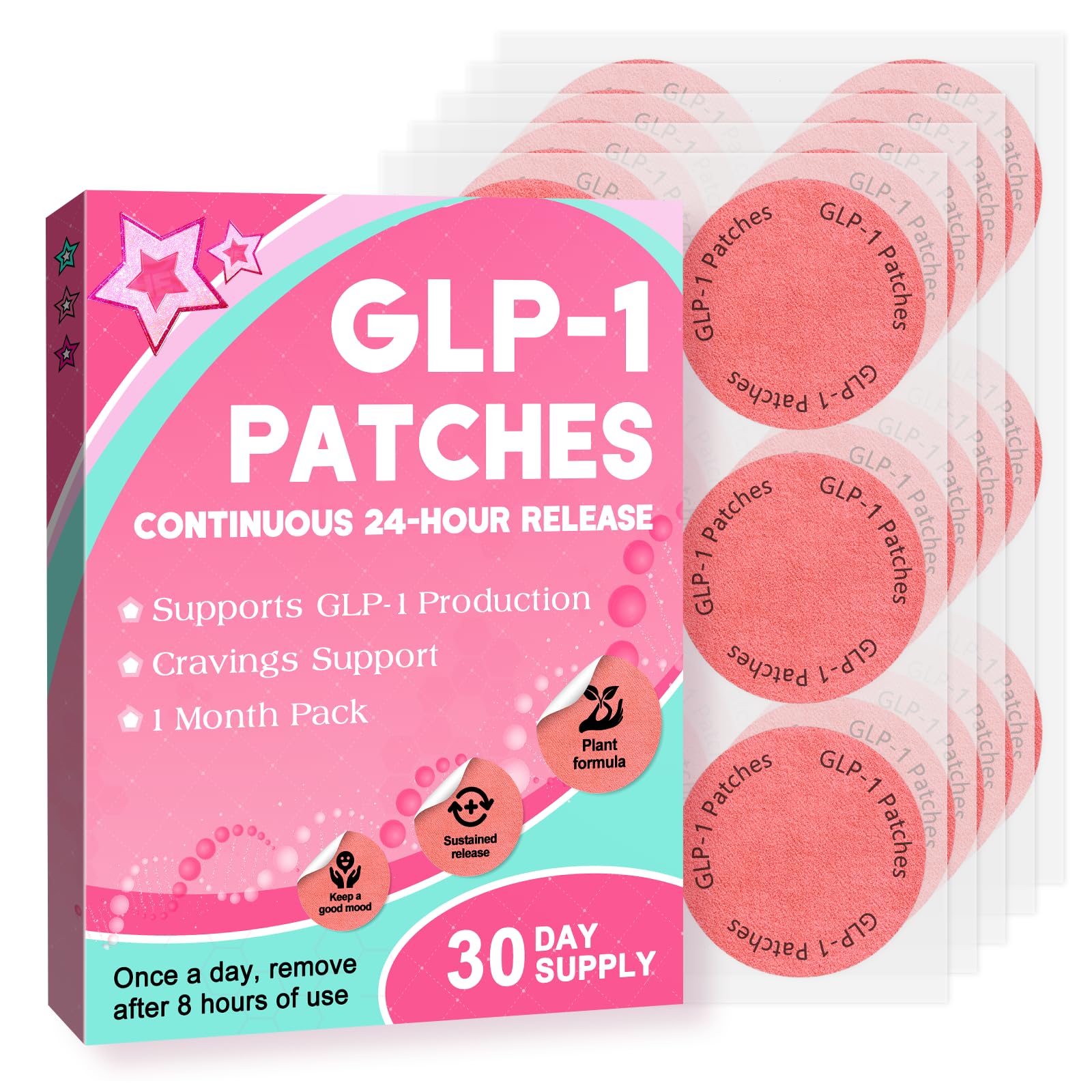 Front packaging of KMLWXD GLP-1 Patches (30 Count)