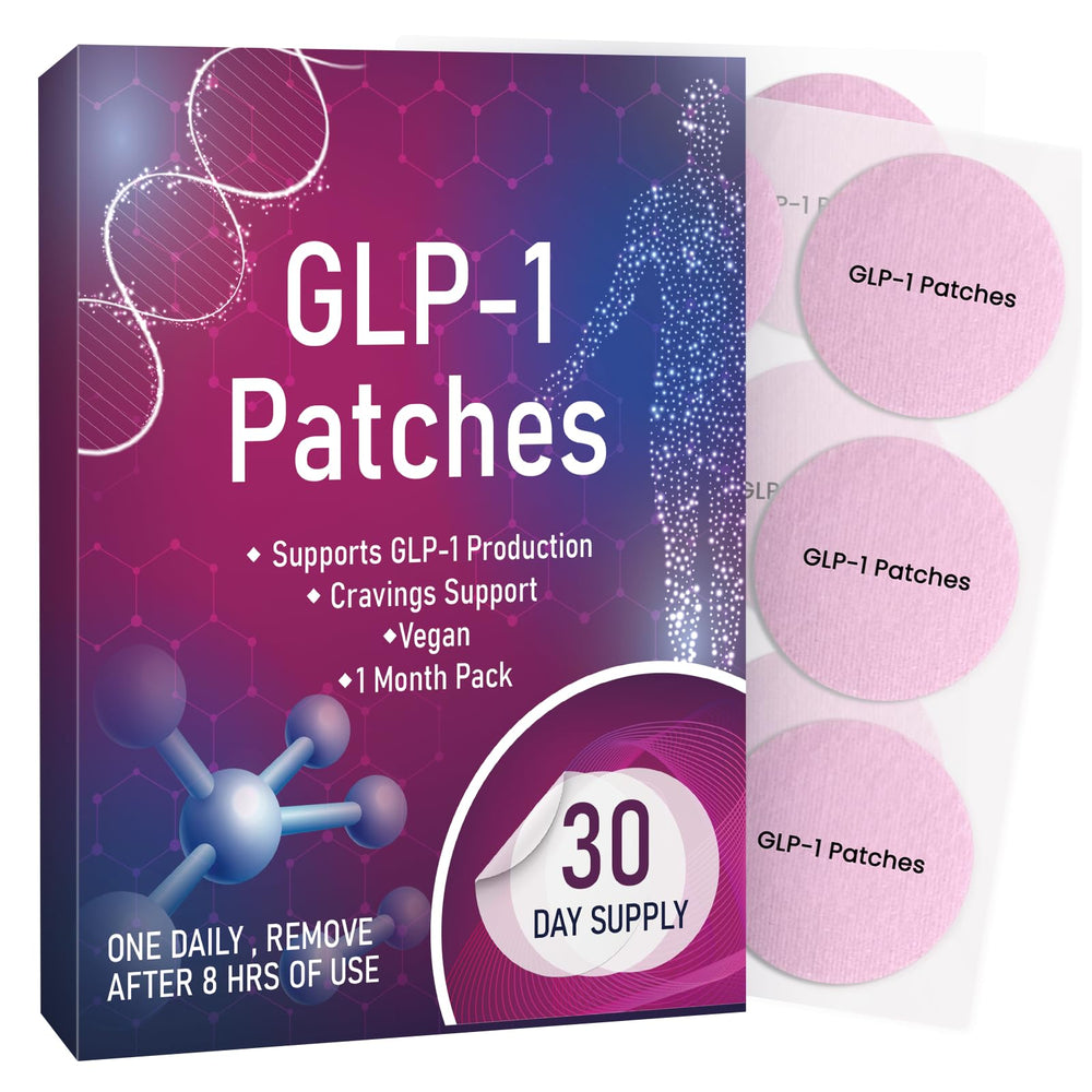 KMLWXD GLP-1 patch applied to clean skin showing needle-free delivery