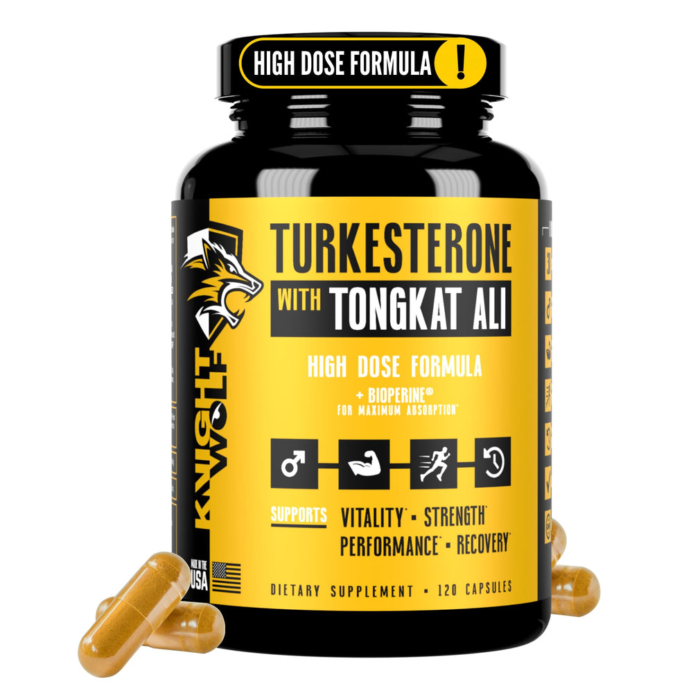 Knight Wolf Supps Turkesterone 17,500mg bottle shot for high potency muscle support