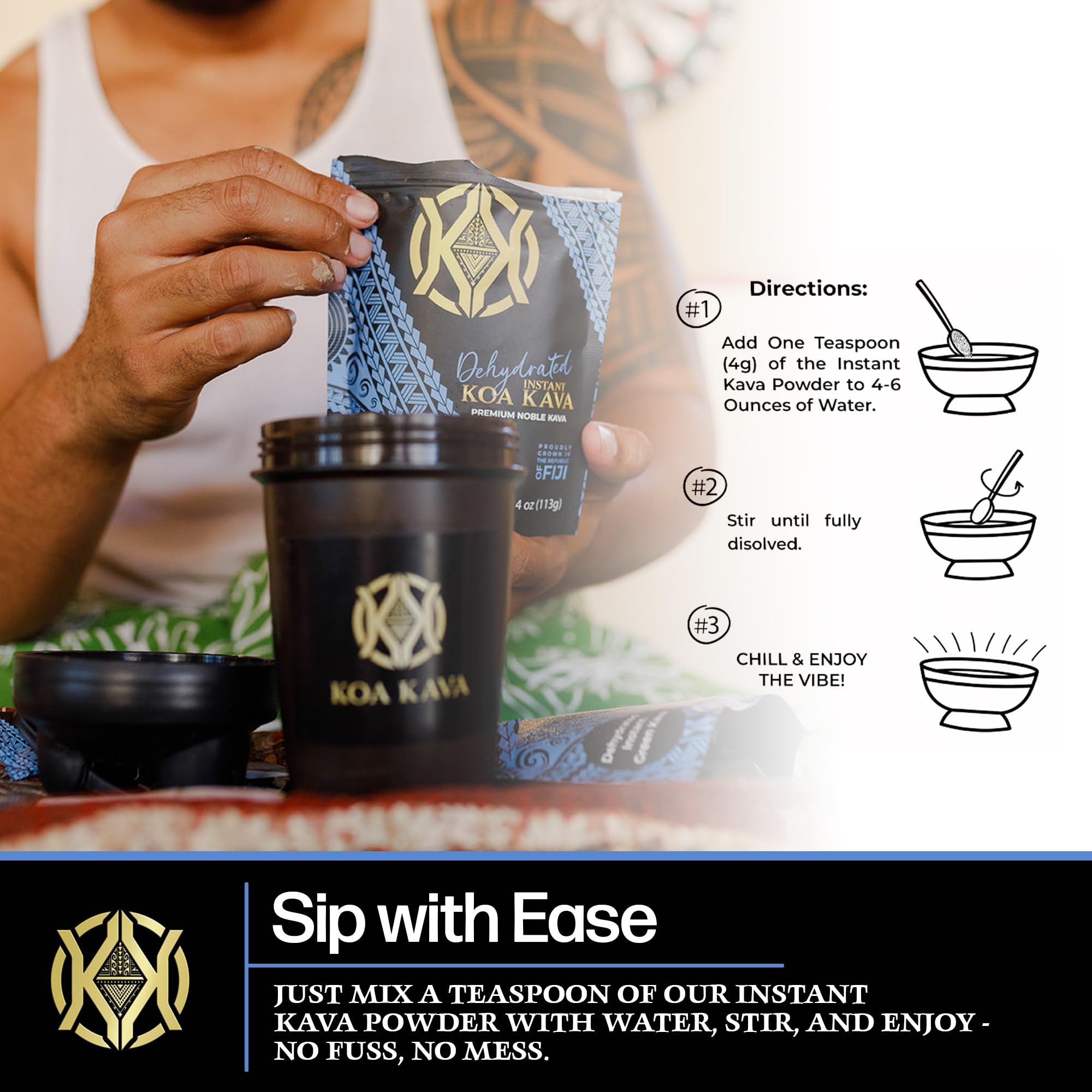 Koa Kava bulk 450 bag label front