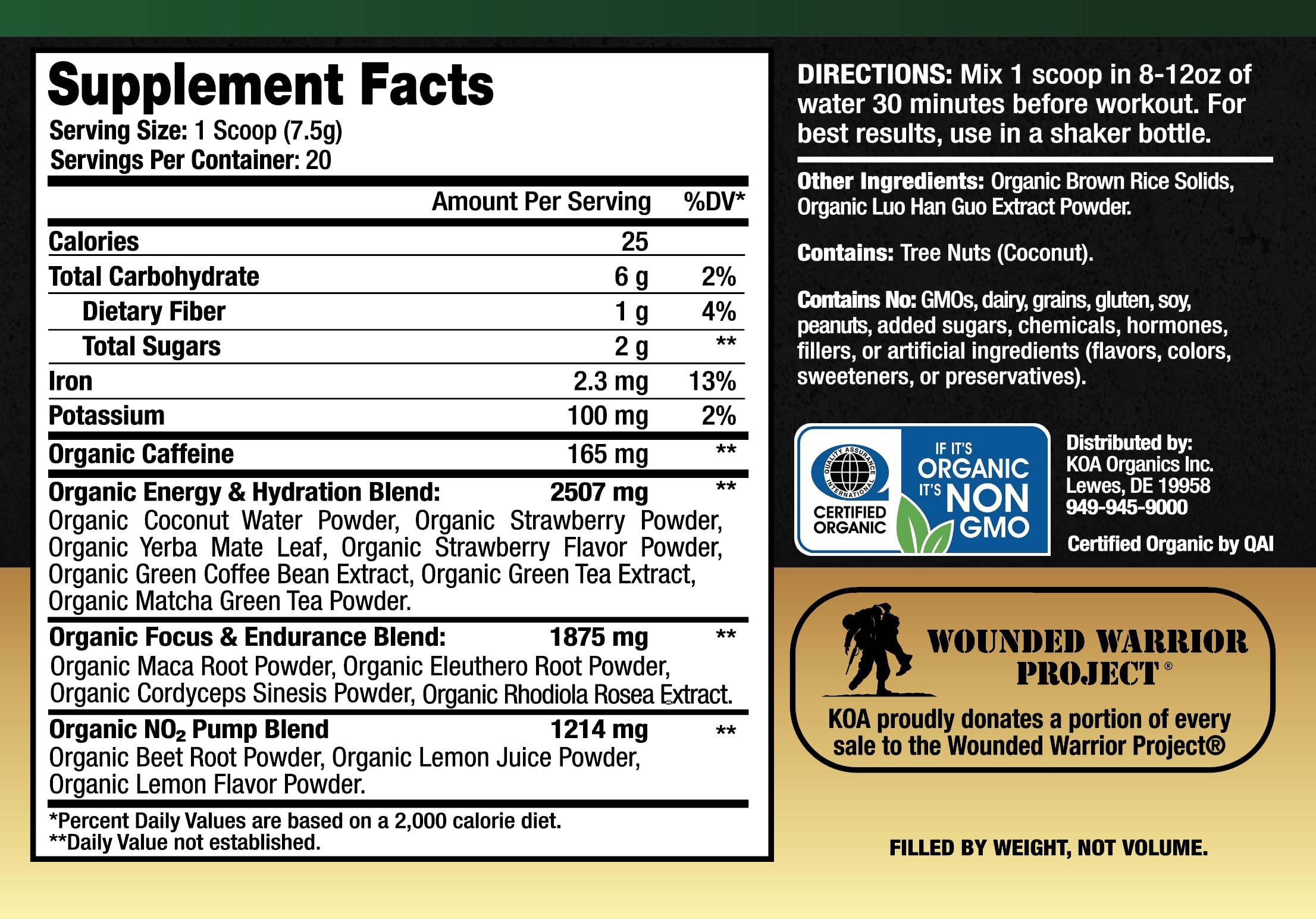 Graphic of caffeine and energy blend benefiting focus and stamina