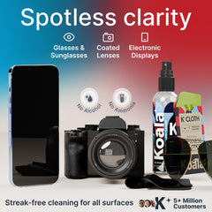 Back view of Koala Eyeglass Cleaner Spray Kit showing two bottles