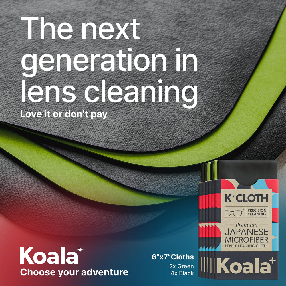 Smartphone screen being wiped with Koala lens cleaning cloth