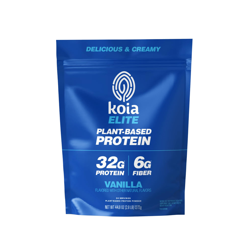 Koia Protein Elite Vanilla tub for quick, dairy-free post-workout recovery shake