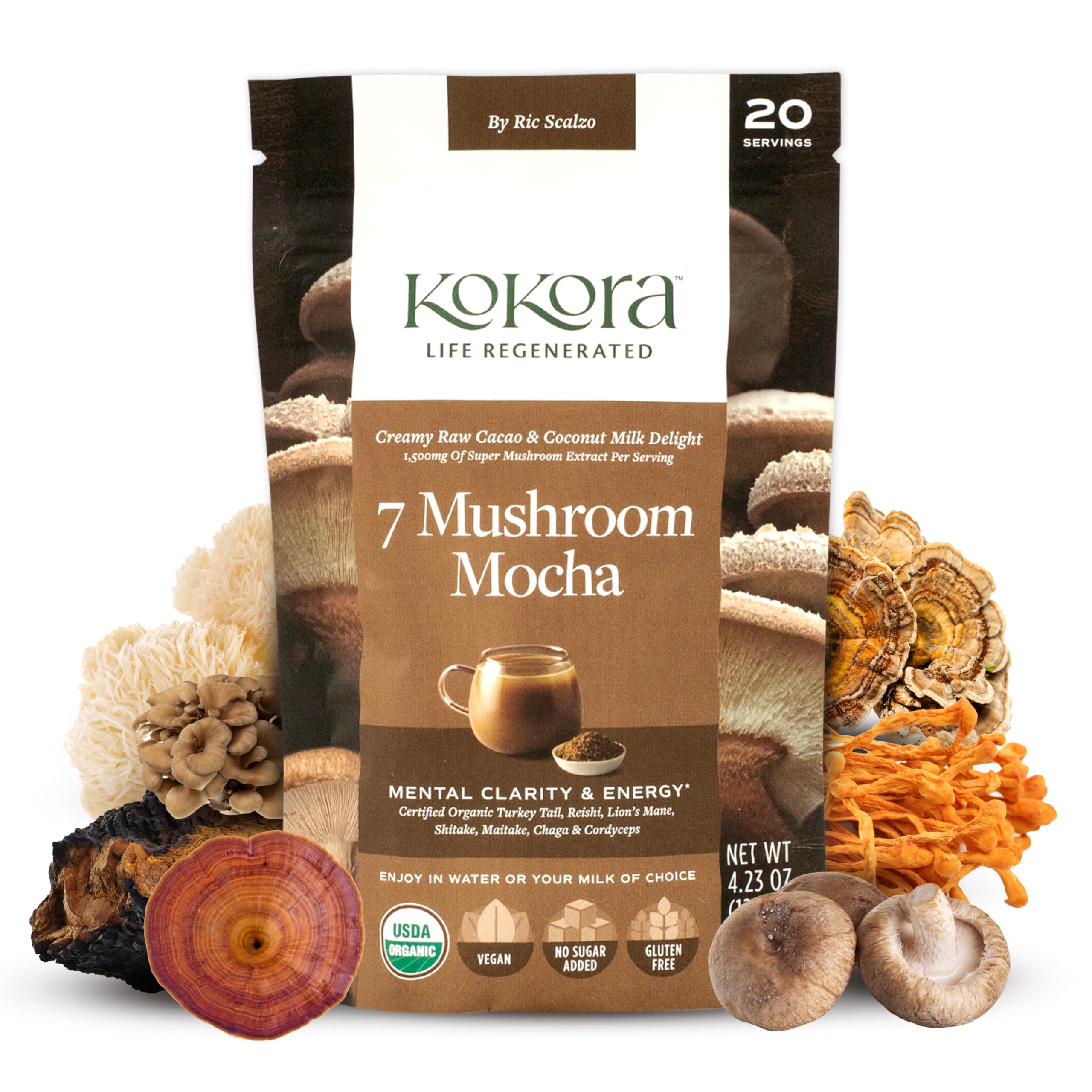 Kokora 7 Mushroom Mocha packaging label