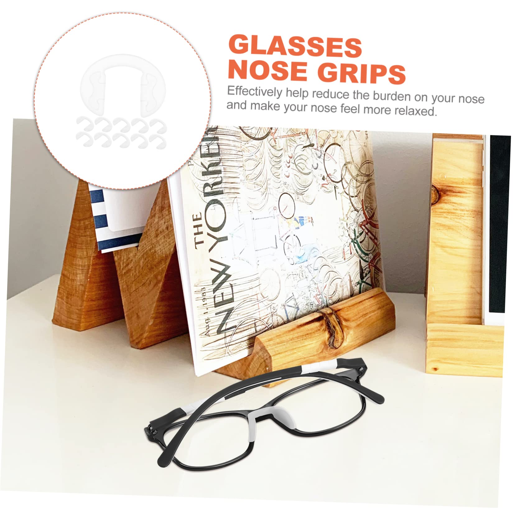 Glasses resting securely with silicone nose pads