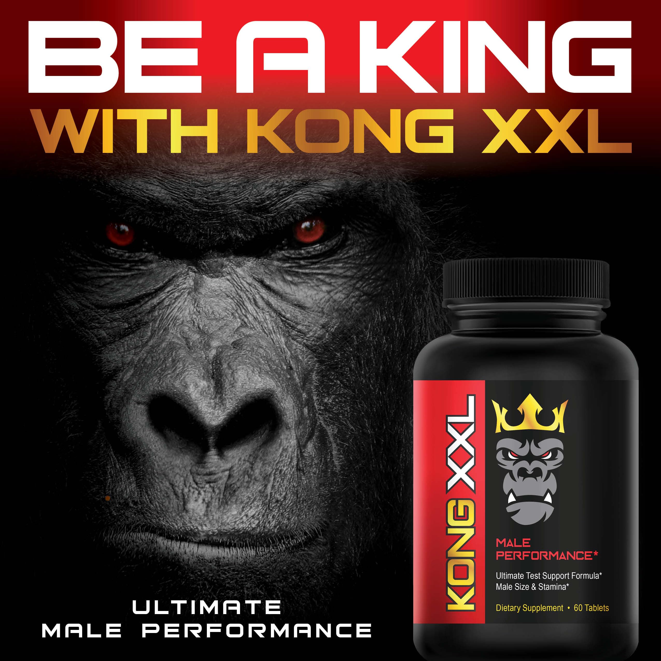 Graphic illustrating enhanced performance and size with Kong XXL