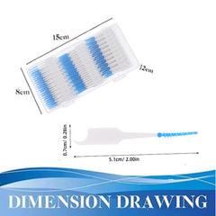 Interdental brushes in storage box for travel