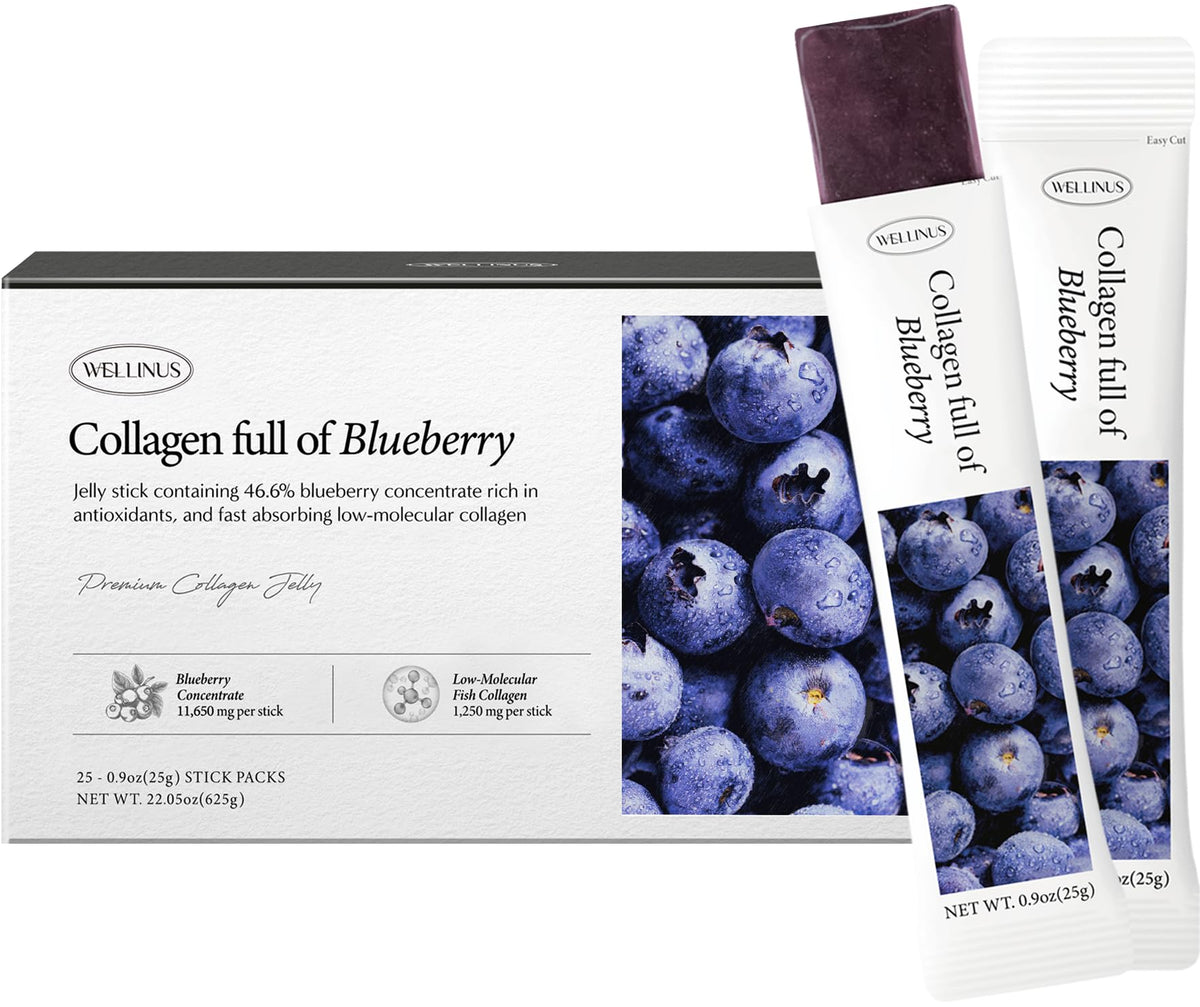 Korean marine collagen jelly sticks – Blueberry flavor package