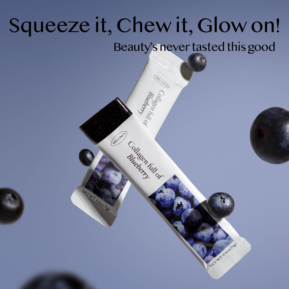 Close-up of BlueBerry collagen jelly texture