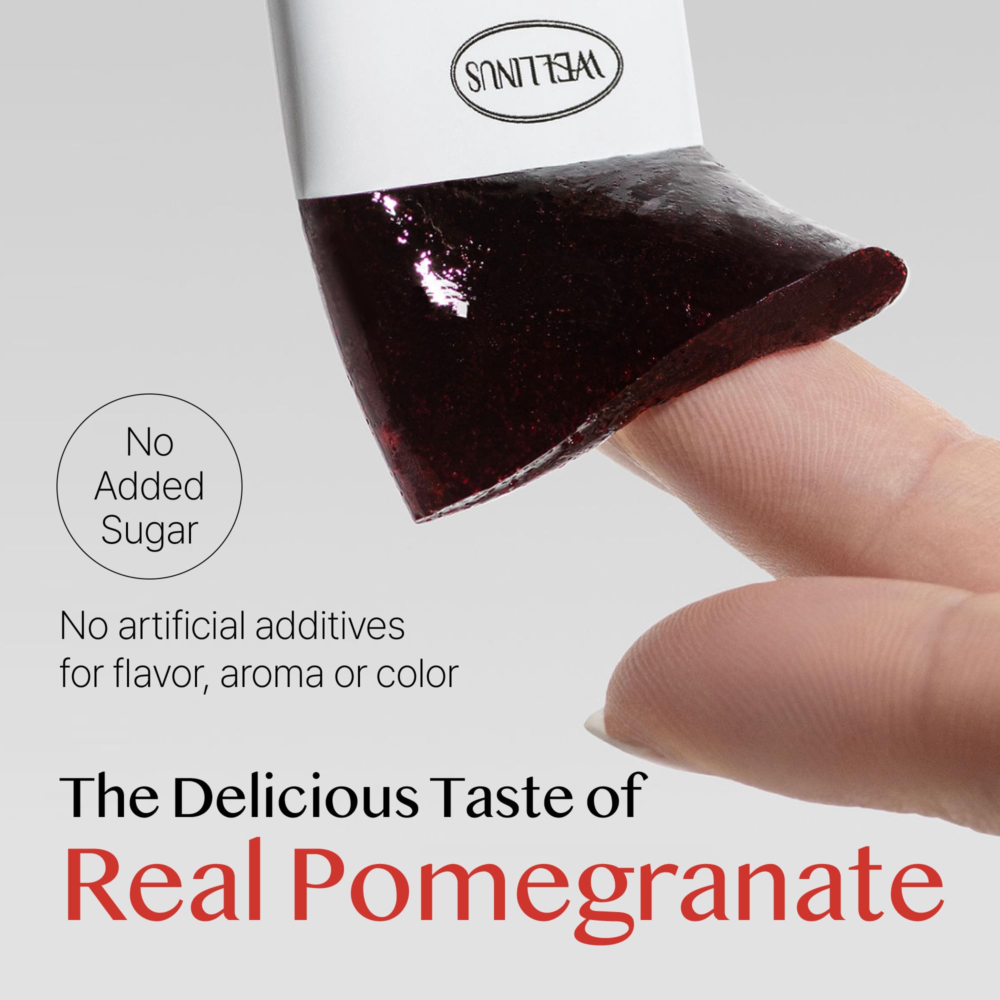 Close-up of pomegranate-flavored collagen jelly stick