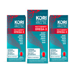 Kori Krill Oil Omega-3 400mg 270-mini softgels – pack of 3 front view