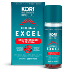 Kori Krill Omega 3 Excel bottle label close-up