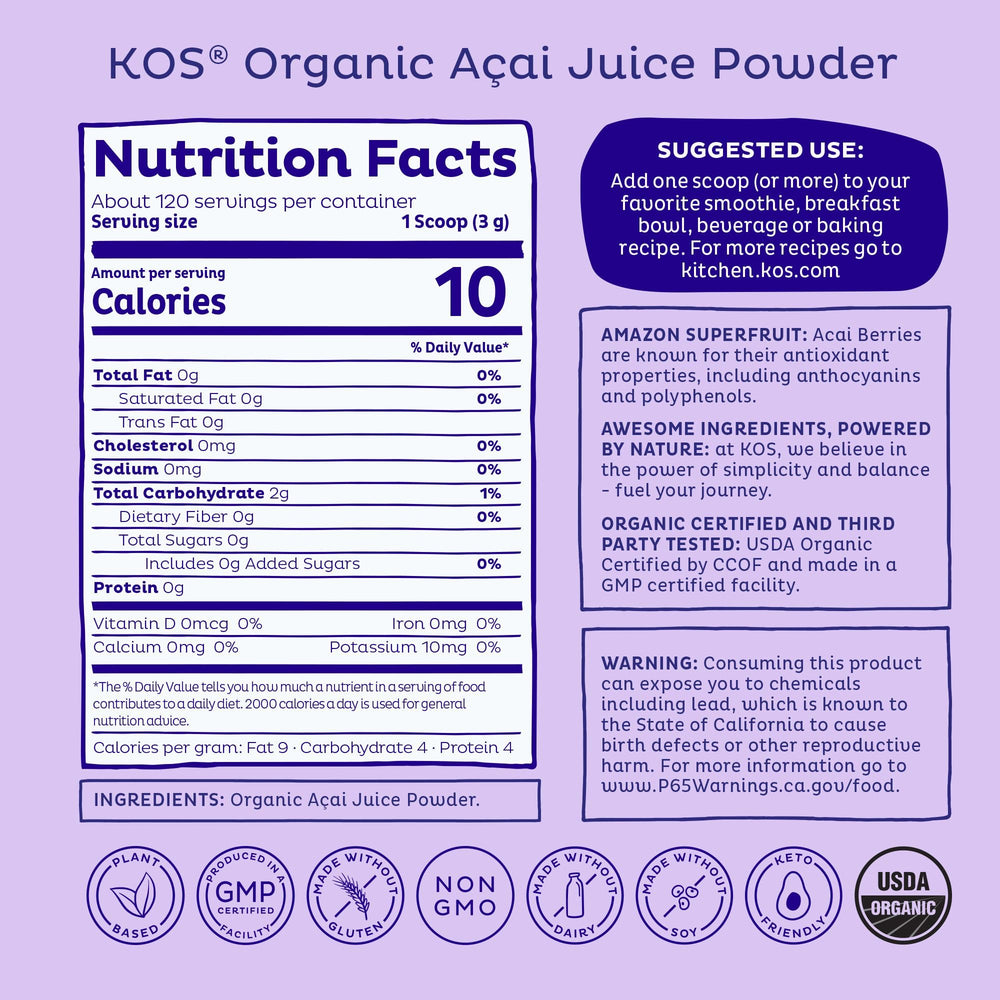 Acai powder in smoothie bowl with berries