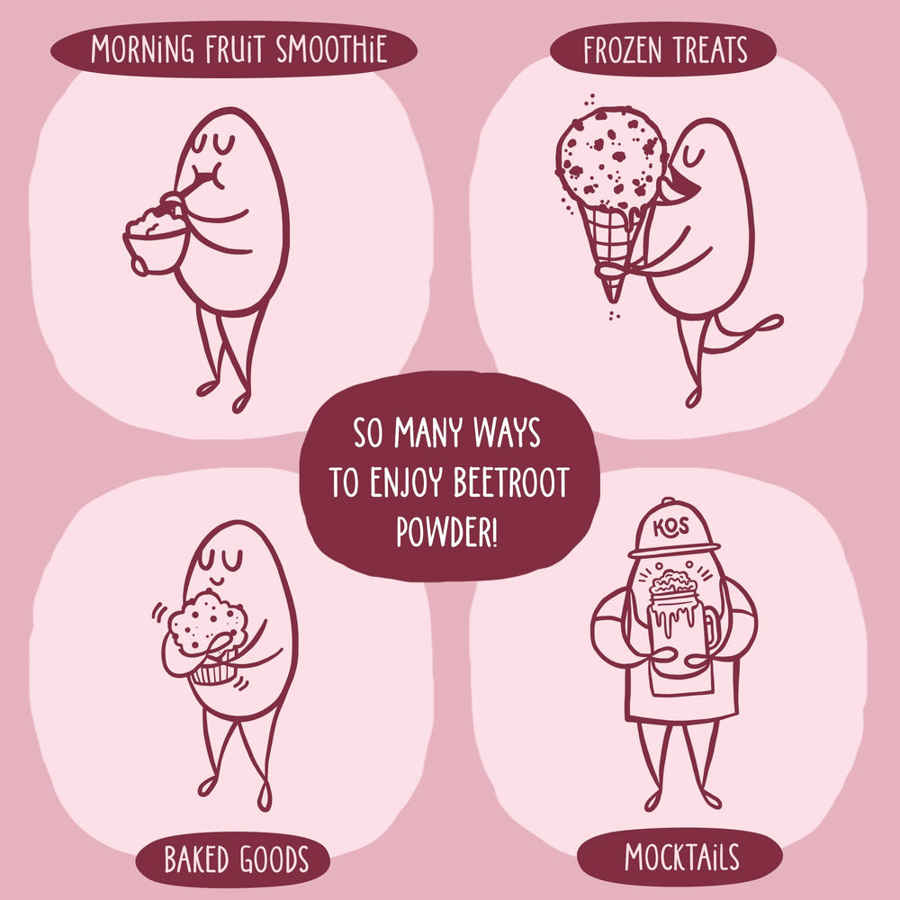 Beet root powder added to a smoothie