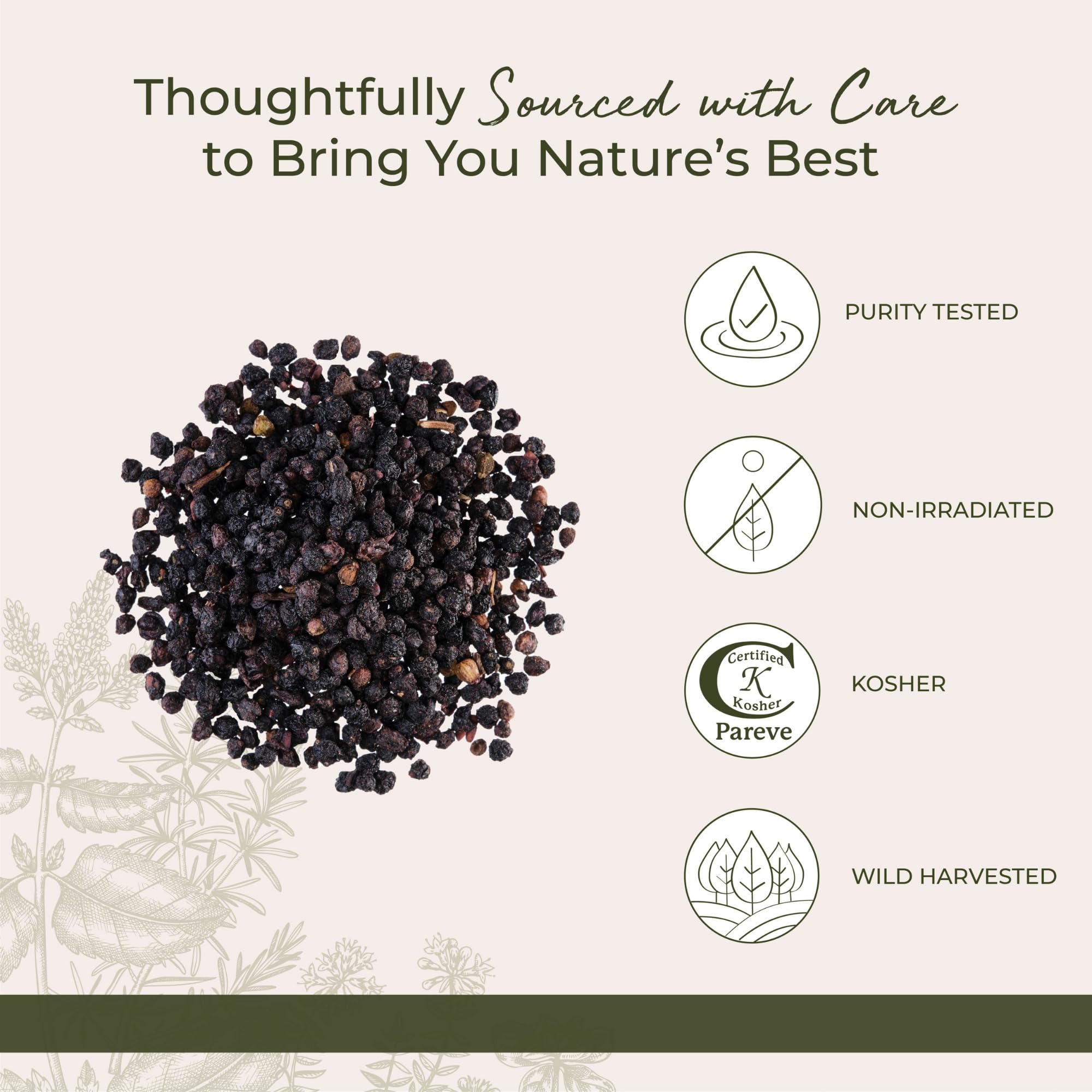 Kosher certified wildcrafted elderberries