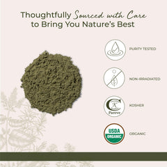 Kosher and organic wheatgrass powder label