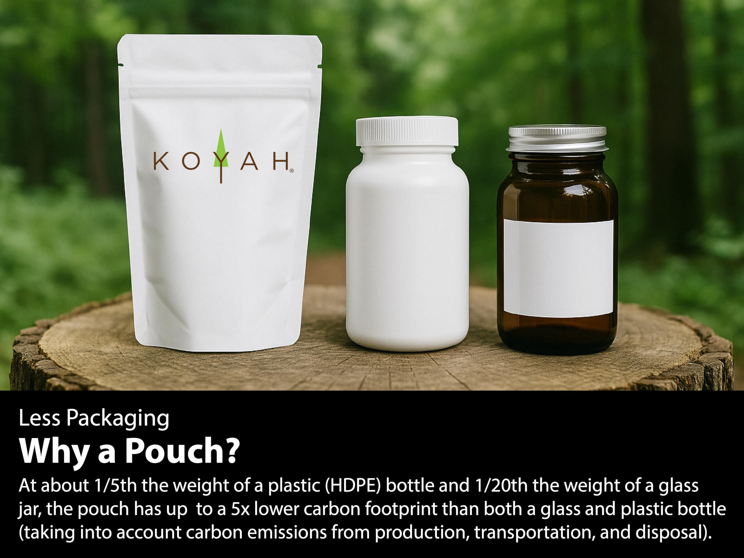 Nutritional label and ingredients on KOYAH packaging