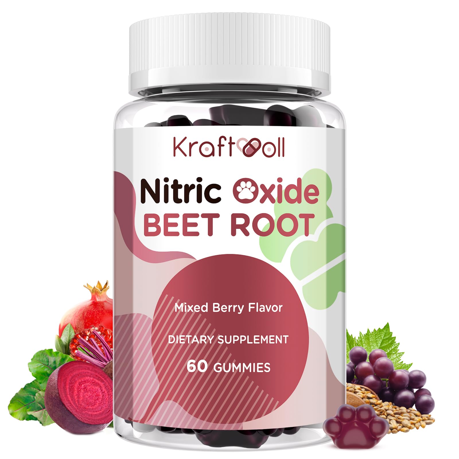 Kraftvoll Beet Root Gummies bottle front for easy daily nitric oxide support