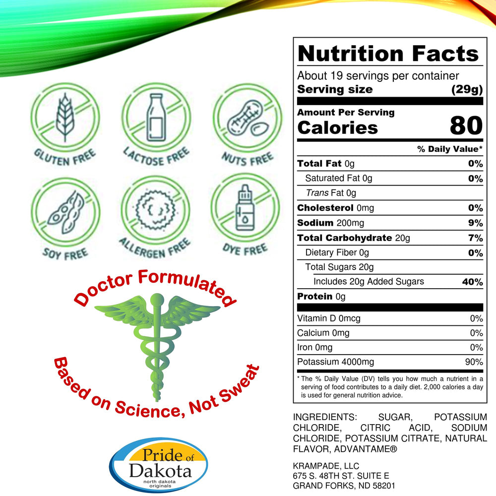 Serving scoop of Krampade Electrolytes Powder