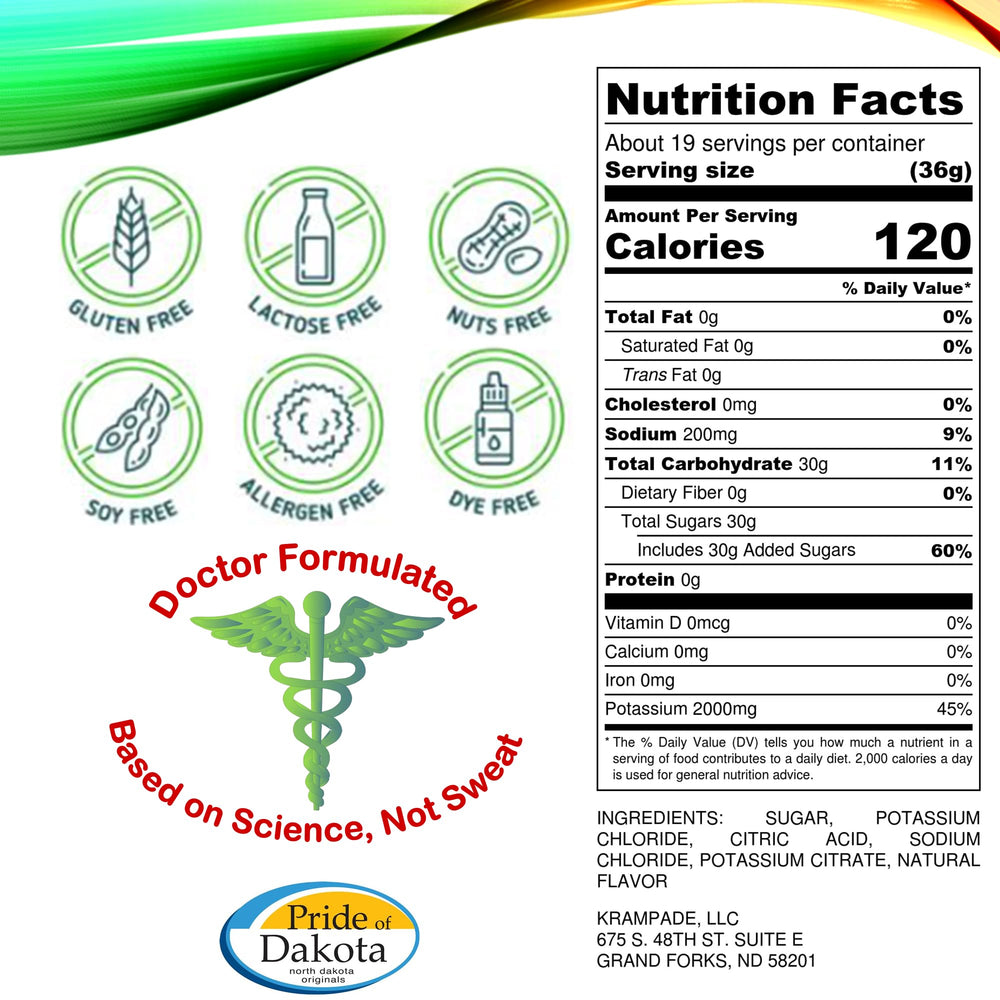Krampade powder dissolving in water shows potent electrolyte hydration