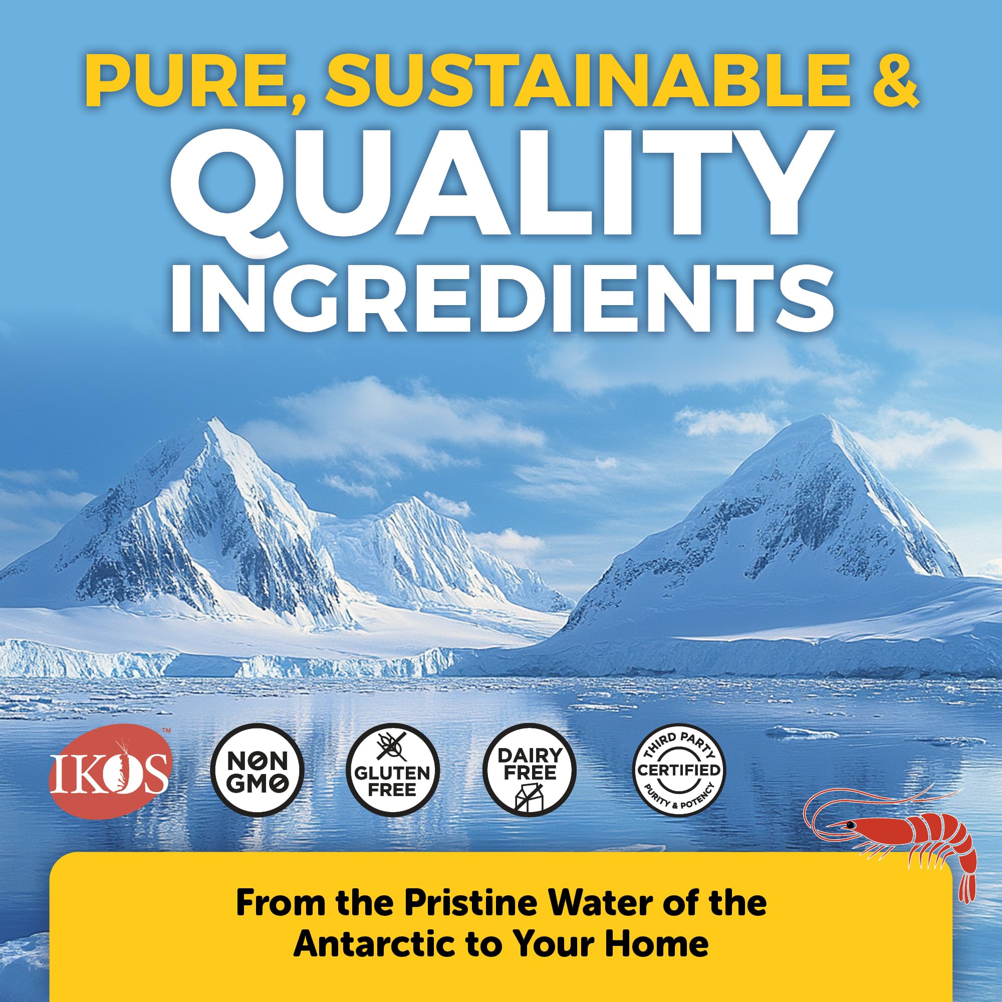 Krill oil capsules showing EPA 180 mg and DHA 90 mg with astaxanthin 1600 mcg