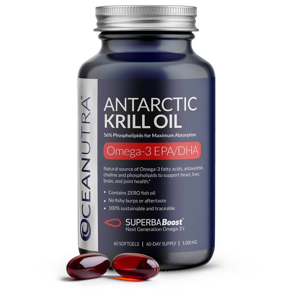 Bottle of 100% Pure Organic Krill Oil 1000mg