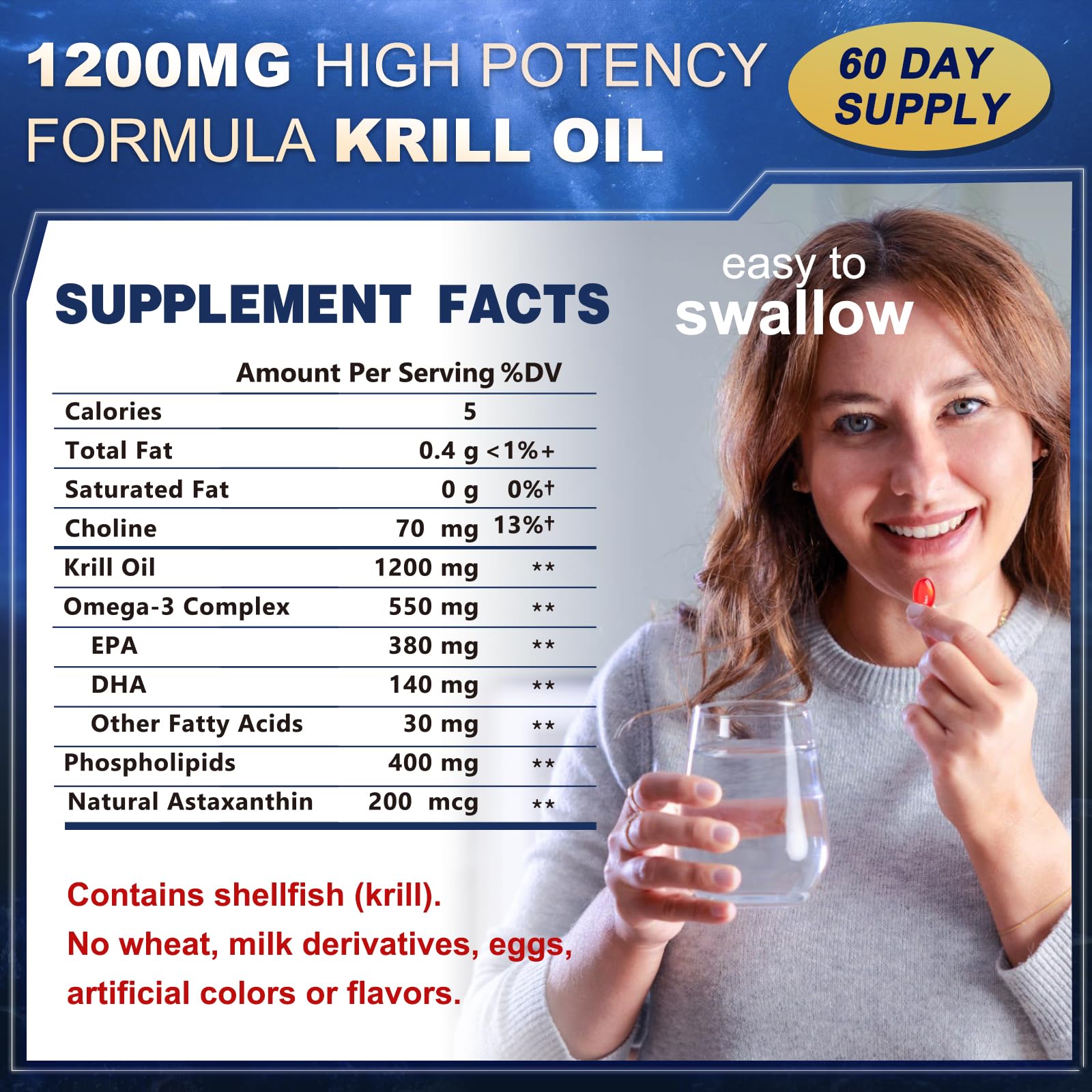 EPA and DHA phospholipid-bound Omega-3 in krill oil