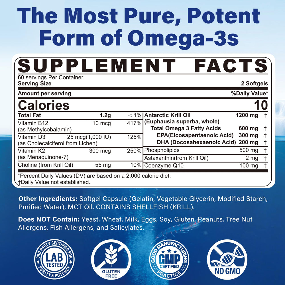 Close-up of krill oil softgels