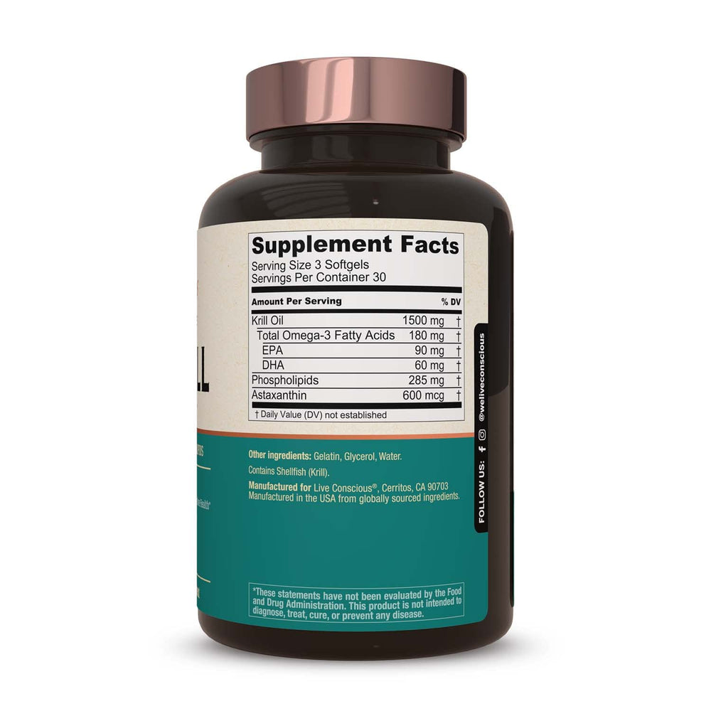 Close-up of KrillWell ingredients: EPA, DHA, and astaxanthin
