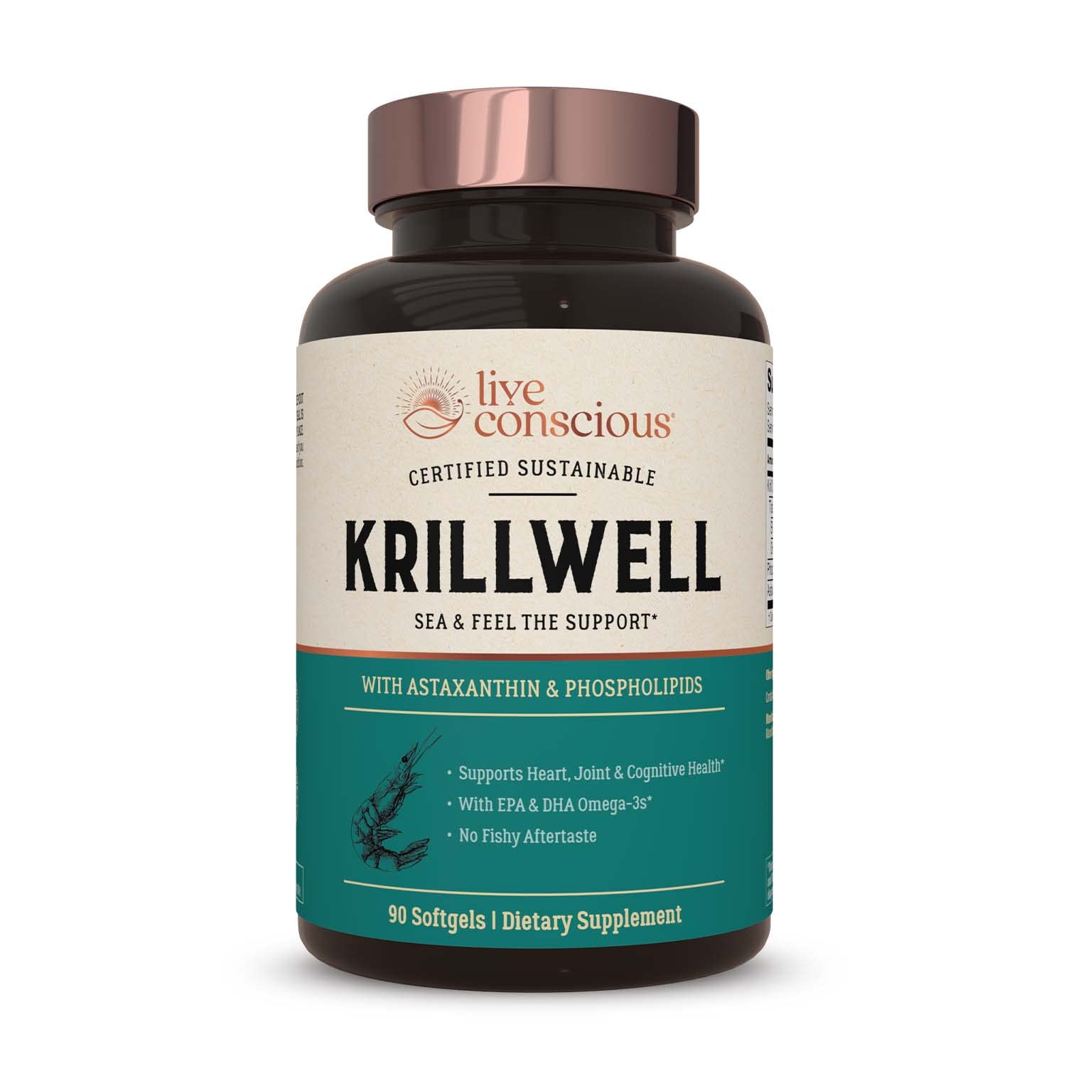 Live Conscious KrillWell bottle and 30-day supply