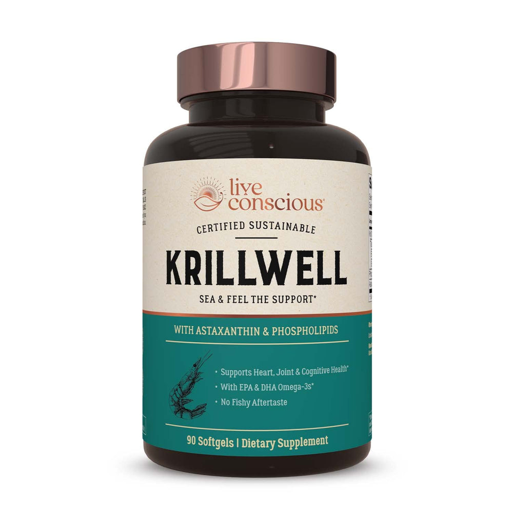 Live Conscious KrillWell bottle and 30-day supply
