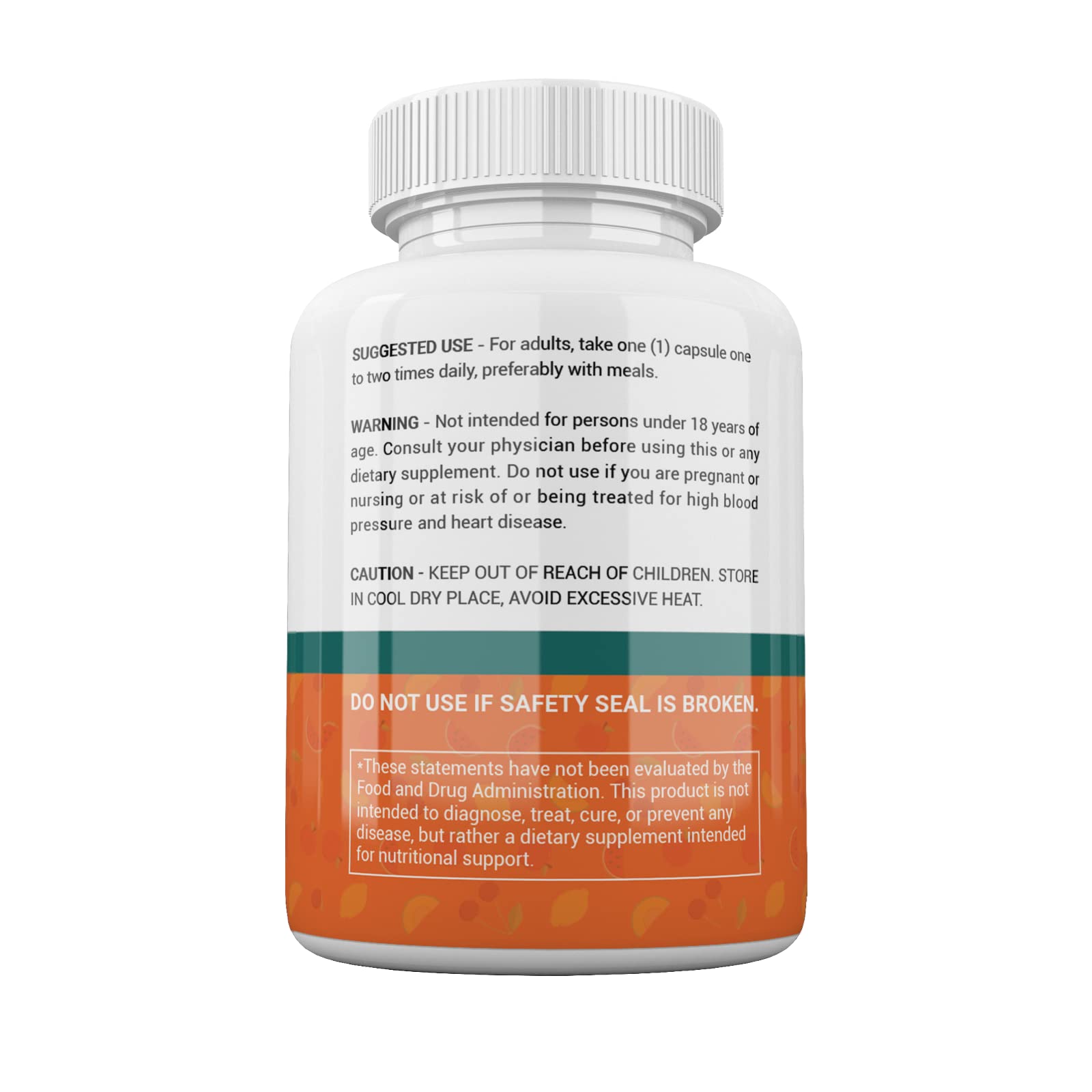 Back panel with supplement facts for KRK R-ALA 200mg