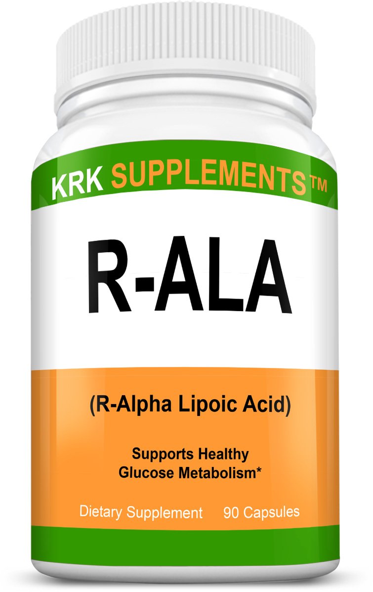 90 capsules per bottle of KRK R-ALA alpha lipoic acid