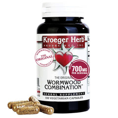 Bottle of Kroeger Wormwood Detox Capsules