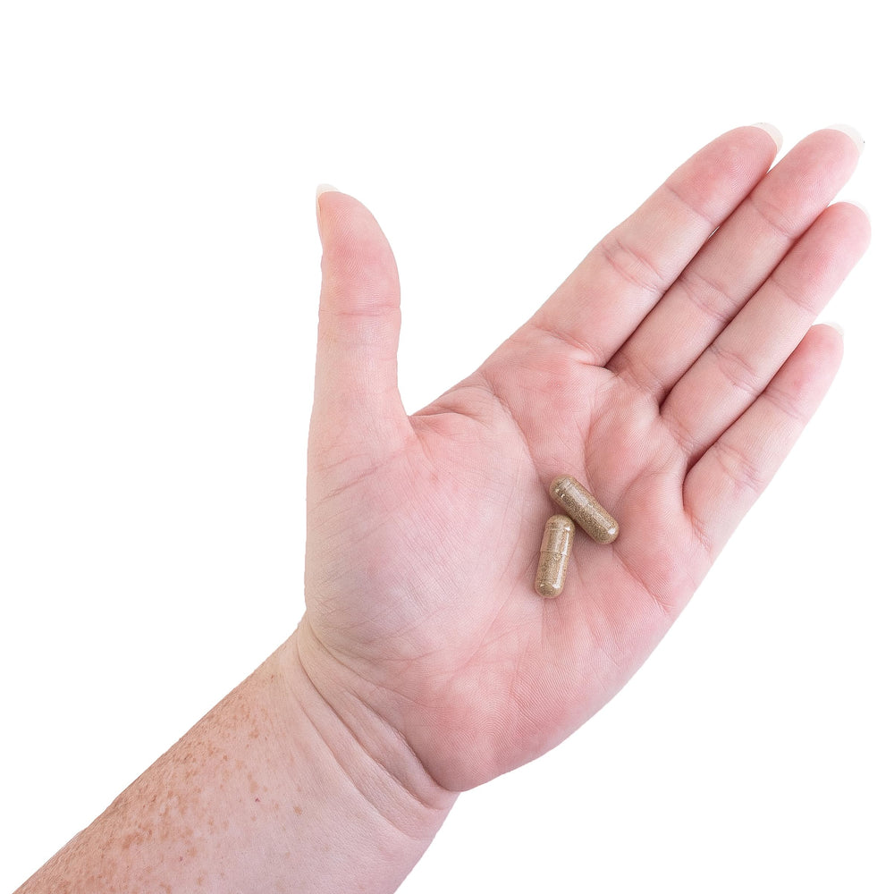 Bottle label showing certifications and ingredients