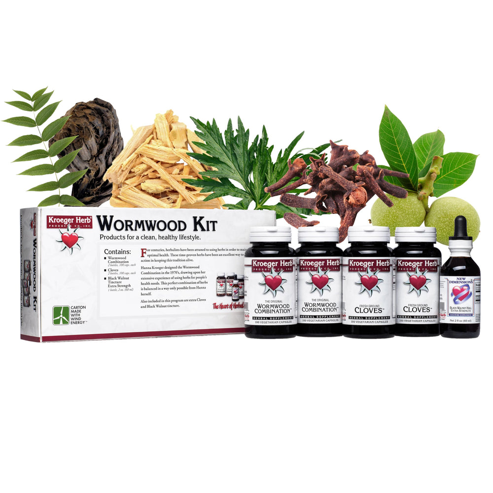 Kroeger Wormwood Detox Capsule Kit bottle – front view