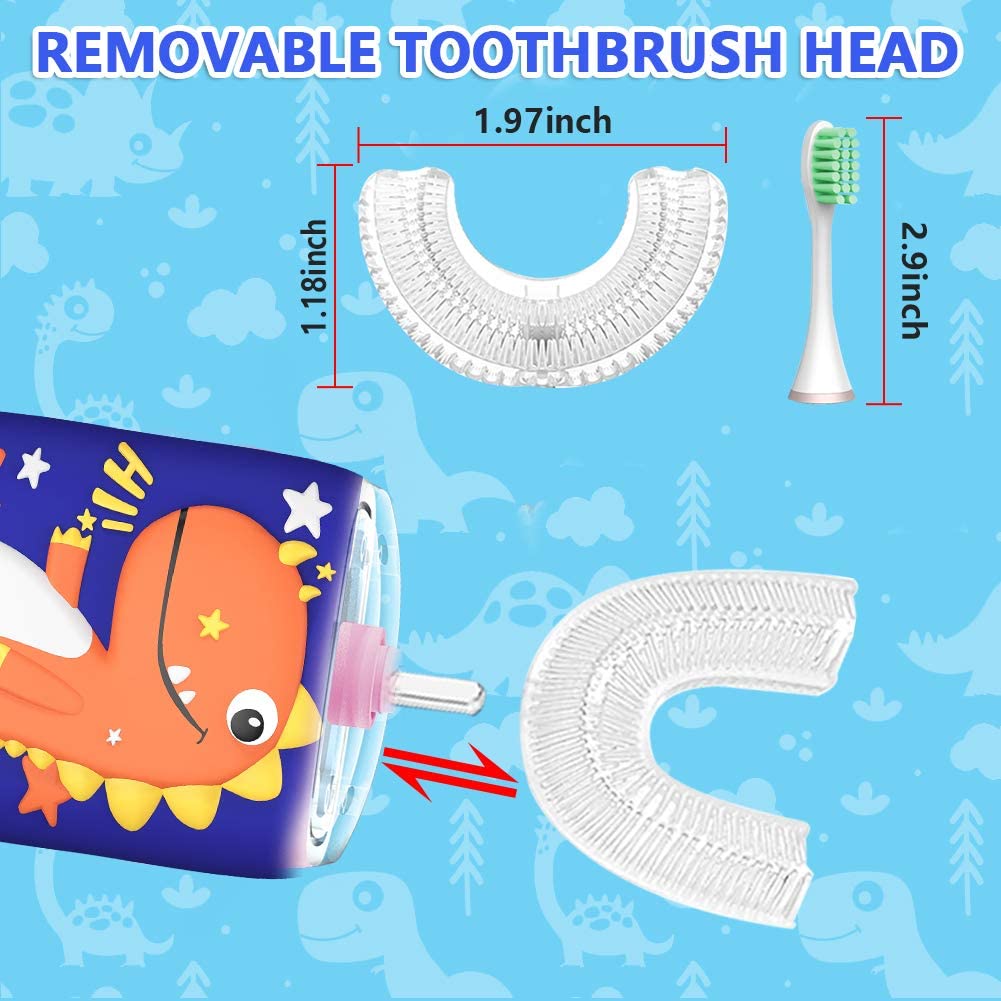 USB charging indicator on orange KRX kids toothbrush