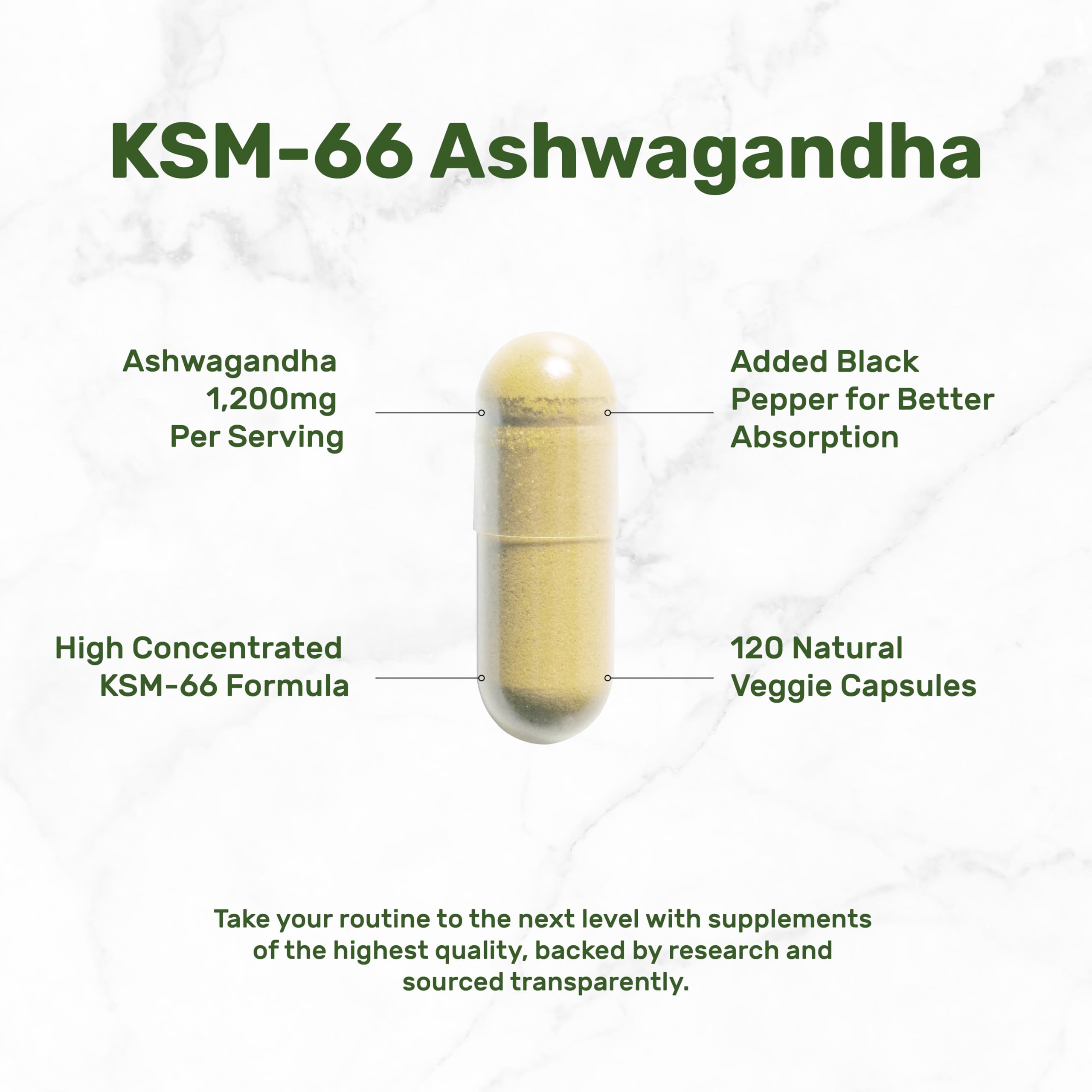 Full-spectrum KSM-66 Ashwagandha root extract close-up