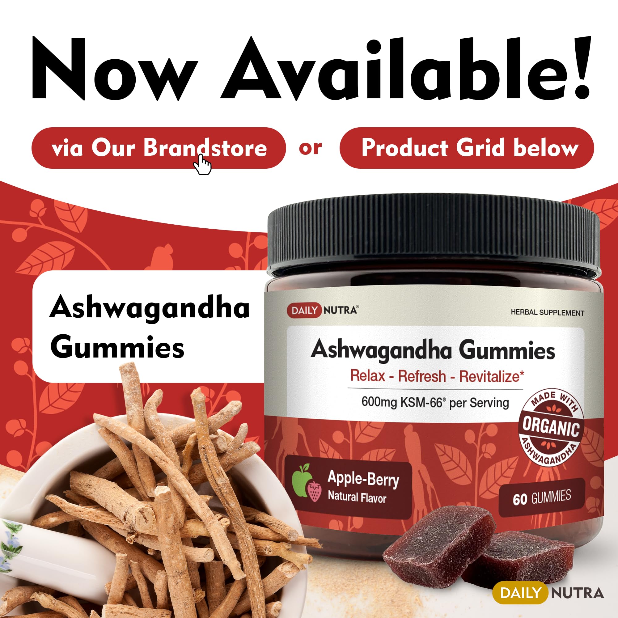 Nutritional facts panel of KSM-66 600mg bottle